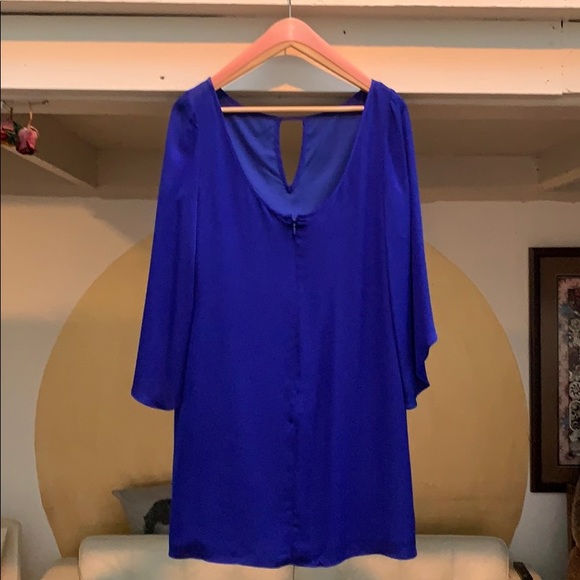 milly cobalt blue silk dress sz 10 - Picture 2 of 5